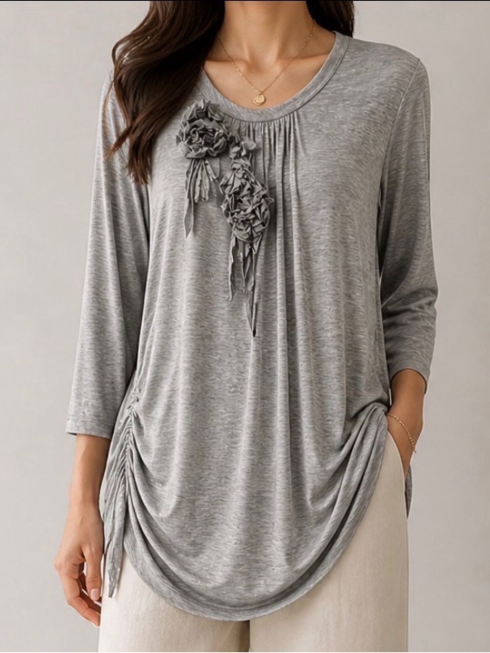 NWT Melissa McCarthy Tunic with Floral Detail
